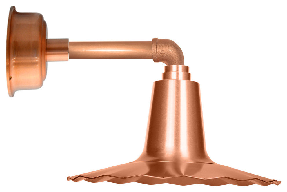 12" Iris LED Gooseneck Light With Cosmopolitan Arm, Solid Copper