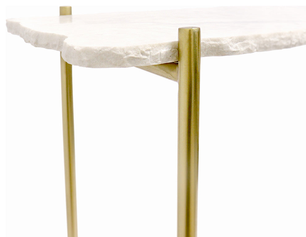 Pasargad Home Vasto Marble & Stainless Steel Console Table