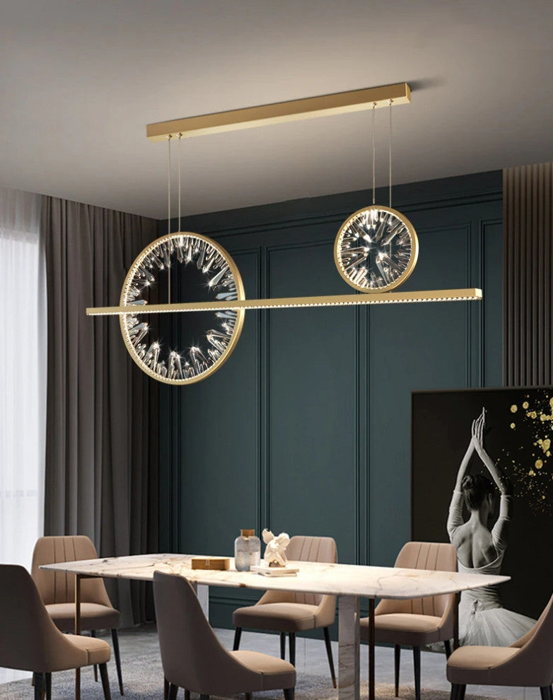 Tielt | Broken Glass Design Crystal Rings Hanging LED Art Chandelier, B-Style