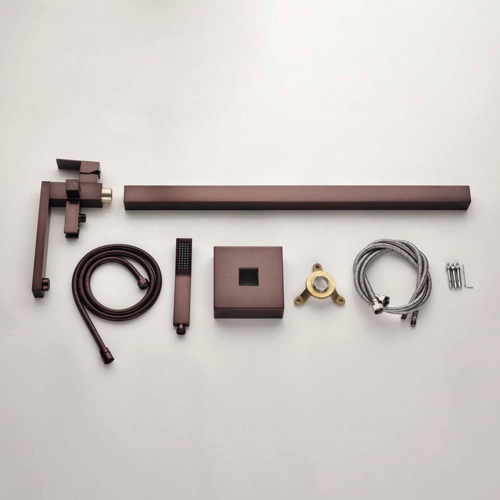 Givingtree Single Handle Floor Mounted Freestanding Tub Filler,Brown