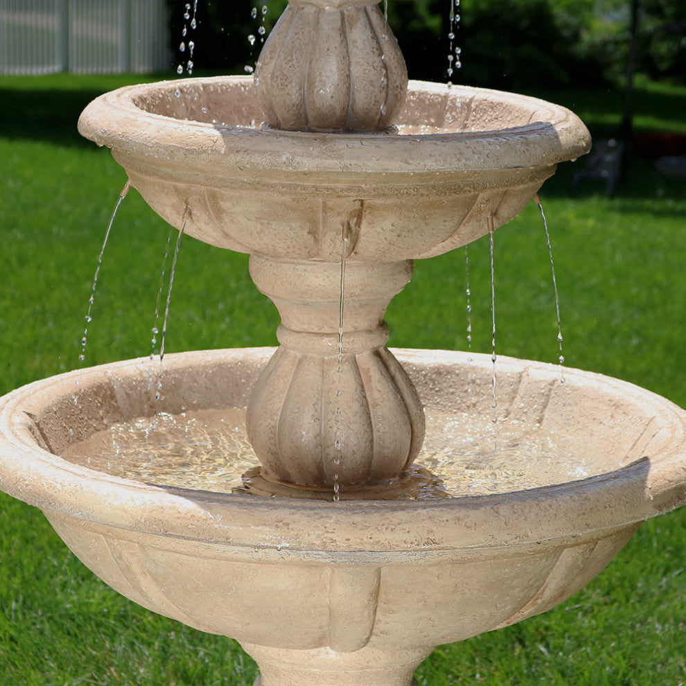 Sunnydaze 3-Tier Cornucopia Outdoor Backyard Garden Water Fountain, 61"