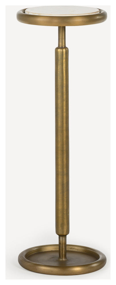 Ringo Marble Drink Table, Brass