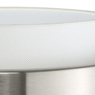Silva Collection Three-Light Brushed Nickel White Linen Shade Pendant