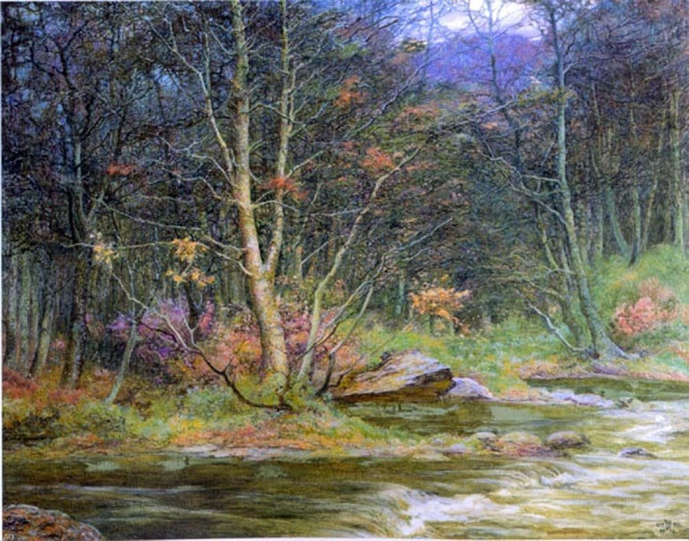 Edward Steel Harper A Woodland Rivulet, Gallery Wrapped Canvas Print, 20"x25"