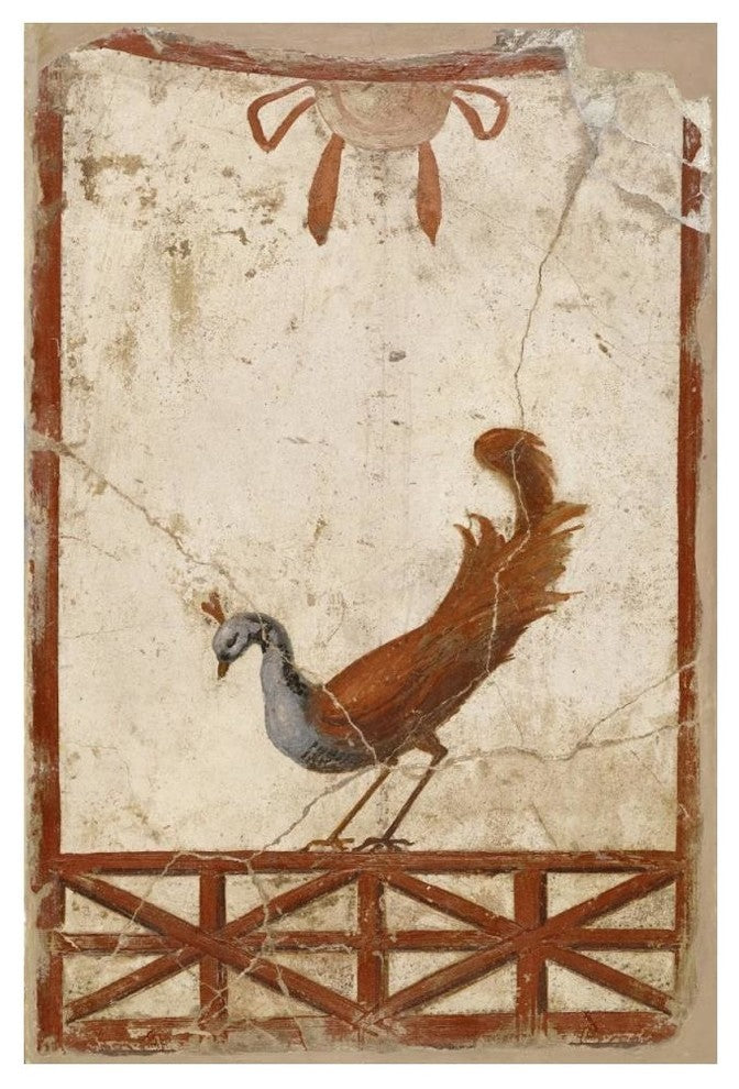 "Wall Fragment with a Peacock" Print 1st Century Roman Artisan, 34"x50"