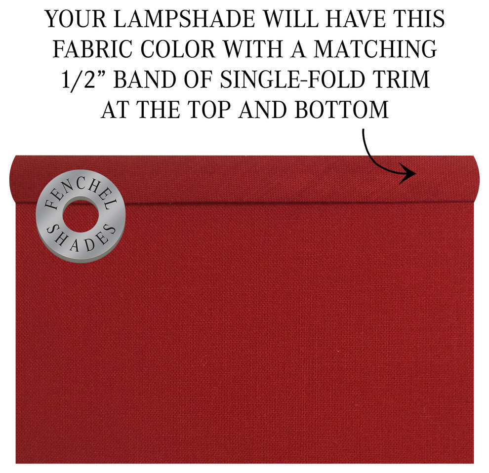 Fenchel Shades, 13"x15"x10" Spider Attachment Lamp Shade, Linen Rich Red