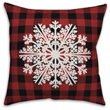 Plaid Snowflake 20"x20" Throw Pillow