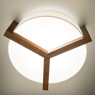 Segment 22" LED Flush Mount 3000K, Dark Walnut