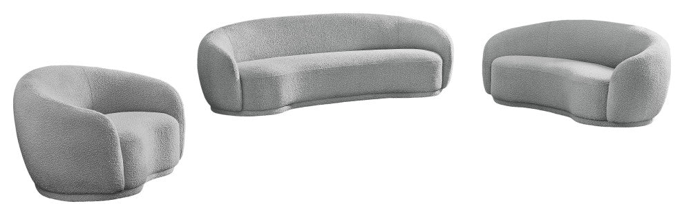 Hyde Boucle Fabric Upholstered, Grey, Sofa