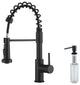 Blossom Lead Free, Solid Brass, Single Handle, Pull Out Kitchen Faucet, Matte Bl