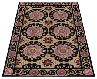 HAND TUFTED WOOL ECO-FRIENDLY AREA RUGS-Beige Multicolor, Oriental Design