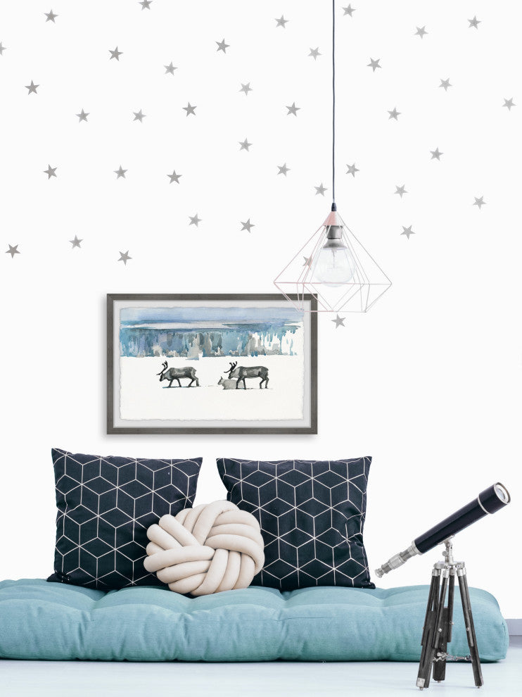 "Caribou Trek" Framed Painting Print, 36x24