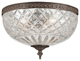 Crystorama 3 Light Bronze Crystal Ceiling Mount