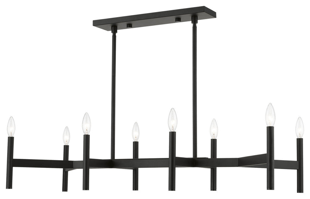 Livex Lighting Black 8-Light Linear Chandelier