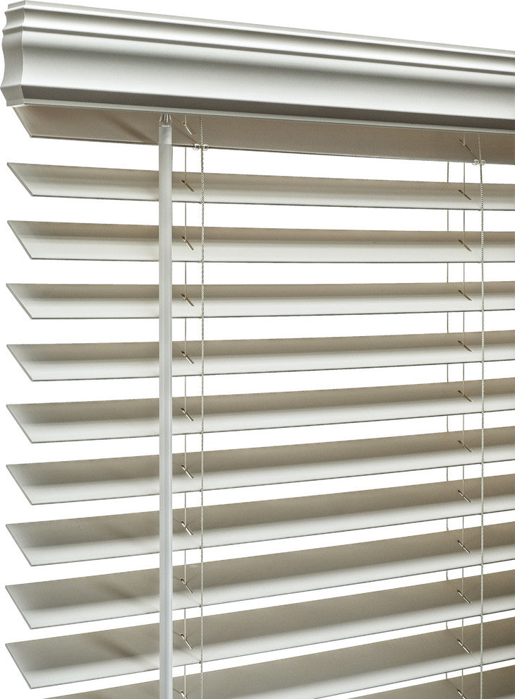 2" Cordless Fauxwood, Smooth Snow White, 72x84