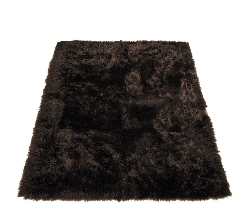 Classic Brown Bear Faux Fur Rectangle Rug, 56"x79"