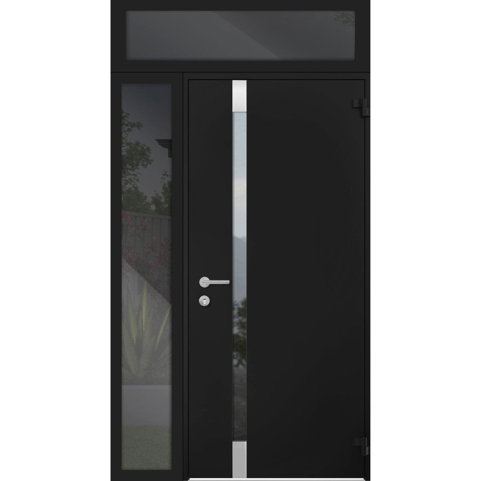 Cynex Key Exterior Entry Front Steel Door /Cynex 6777 Black /36+16x80+16 Right O