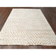Almond Brown Cropped Thin Hand Knotted Natural Wool Oriental Rug, 9'x11'11"