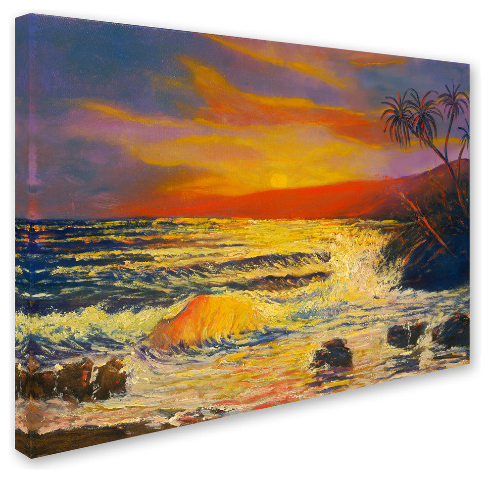 ''Maui Sunset'' Canvas Art, 47x35