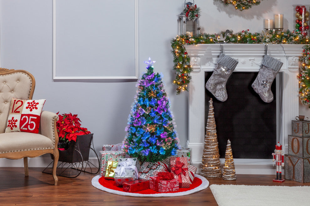 4' High Fiber Optic Color-Changing Tree