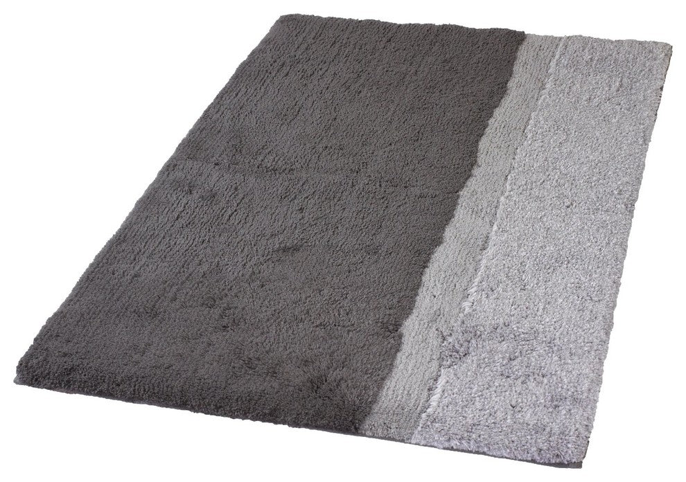 Anthracite Gray Non Slip Luxury Cotton Bathroom Rug, Life, Extra Large