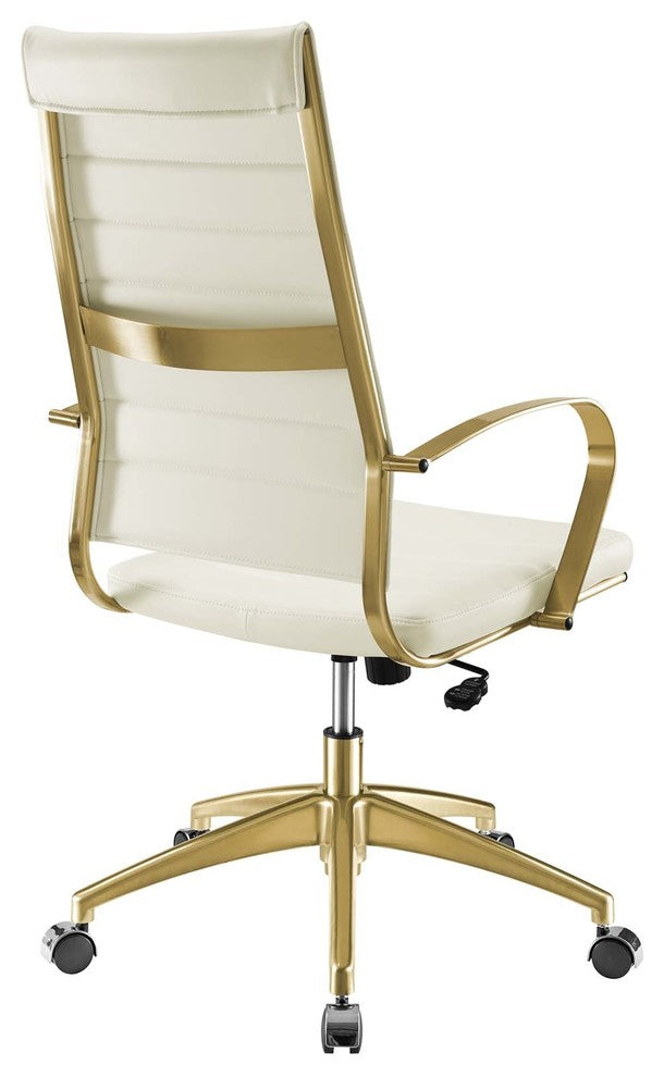 Jive Gold Stainless Steel Highback Office Chair Gold White