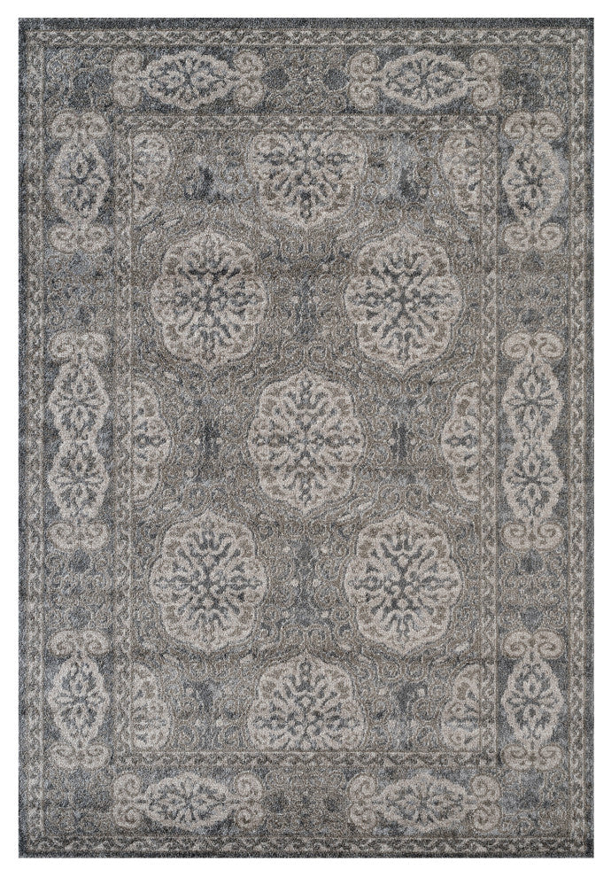 Alessana Banbury Bordered Area Rug, Walnut, 2'x3'