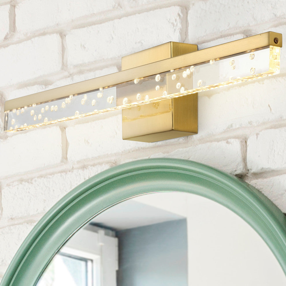 Mario 22" 1-Light 360-Degree Rotatable Integrated LED, Gold/Clear, Width: 22"