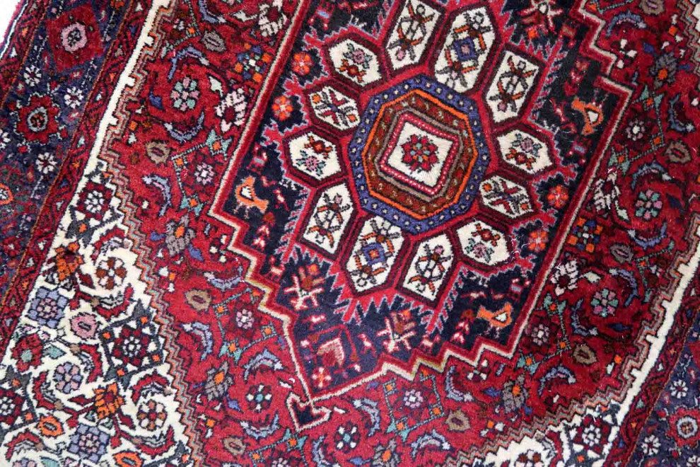 Handmade Vintage Persian Bidjar Rug 3.2'x4.8', 98cmx148cm 1970s