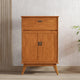 Draper Solid Hardwood Mid Century Bar Cabinet, Teak Brown