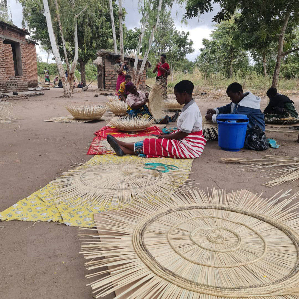 Palm Sun Circle, Artisan Crafted, Malawi, Natural, 35.5"