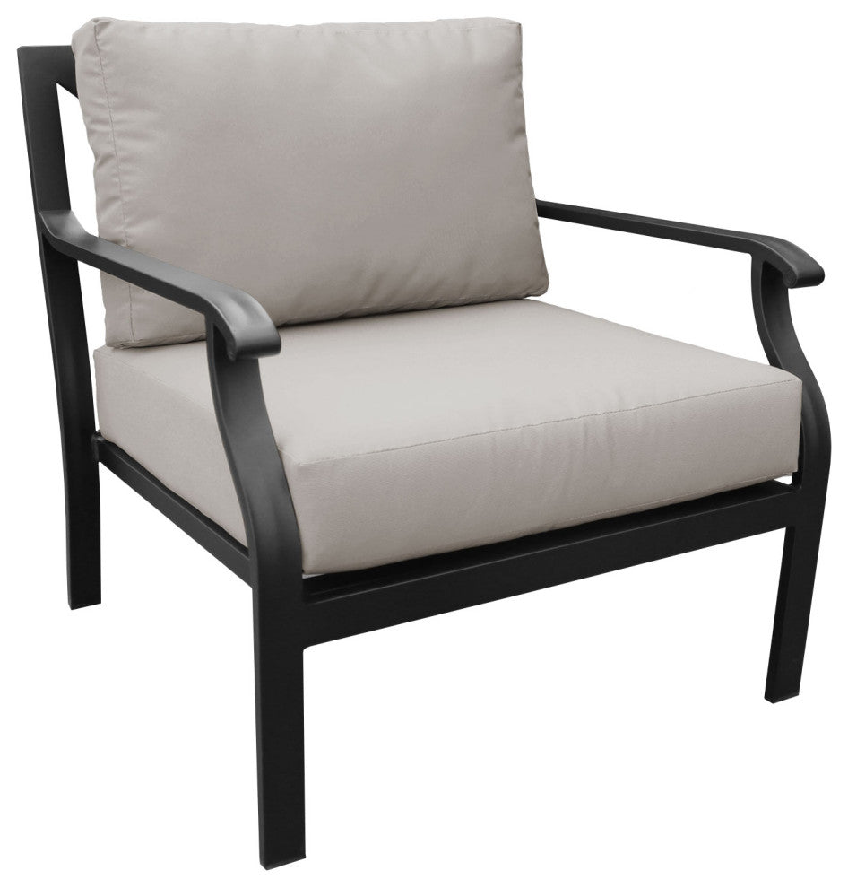 kathy ireland Madison Ave. 3 Piece Aluminum Patio Furniture Set 03a, Almond