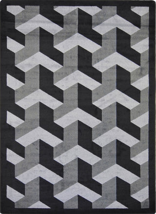 Kaleidoscope Rug, Rooftop, 3'10"x5'4", Black