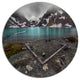 Mountain Lake And Cloudy Sky, Landscape Round Wall Art, 11"