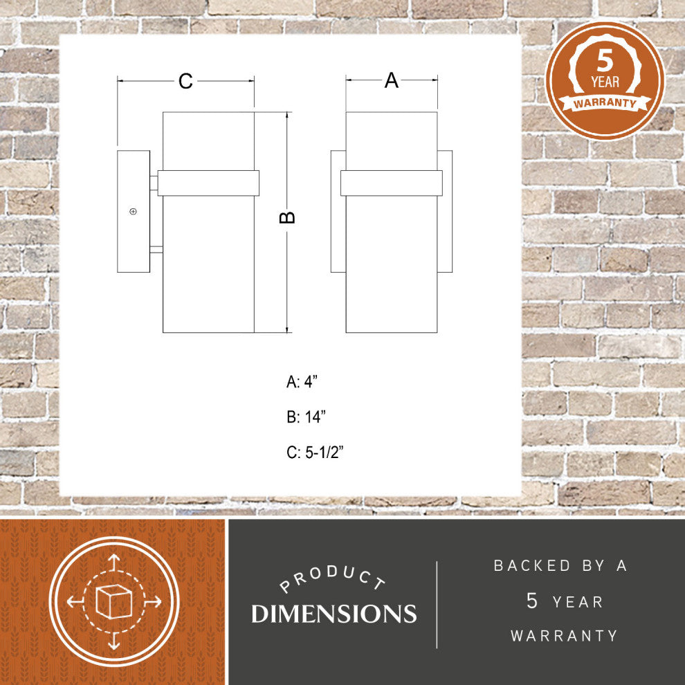 Lavage 4" LED Outdoor Wall Light Textured Black