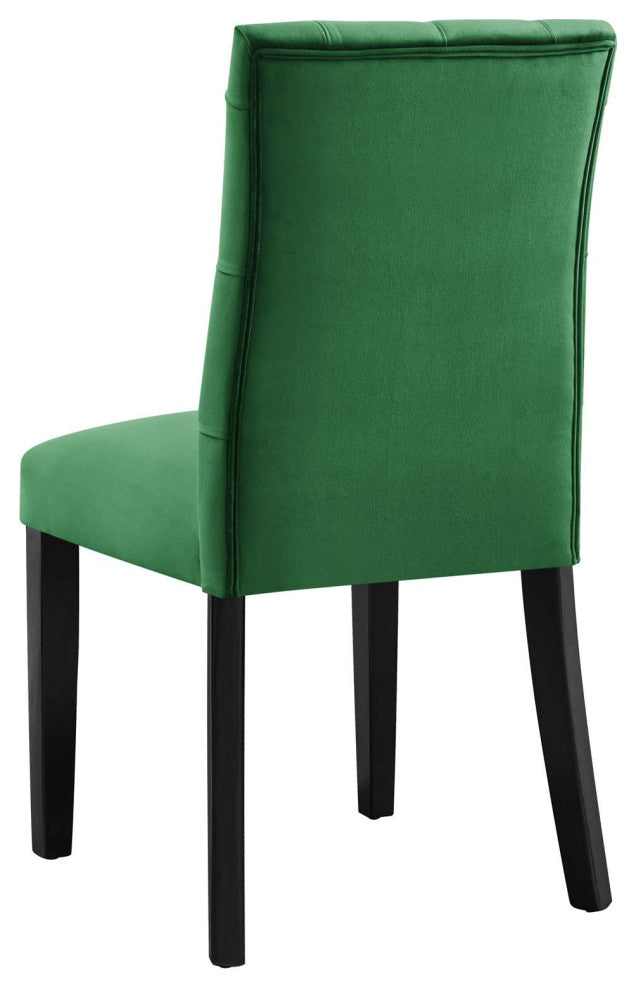 Side Dining Chair, Set of 2, Green, Velvet, Modern, Cafe Bistro Hospitality