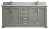 Boston 72 Double Sink Bath Vanity in Evergreen 2" Pearl Gray