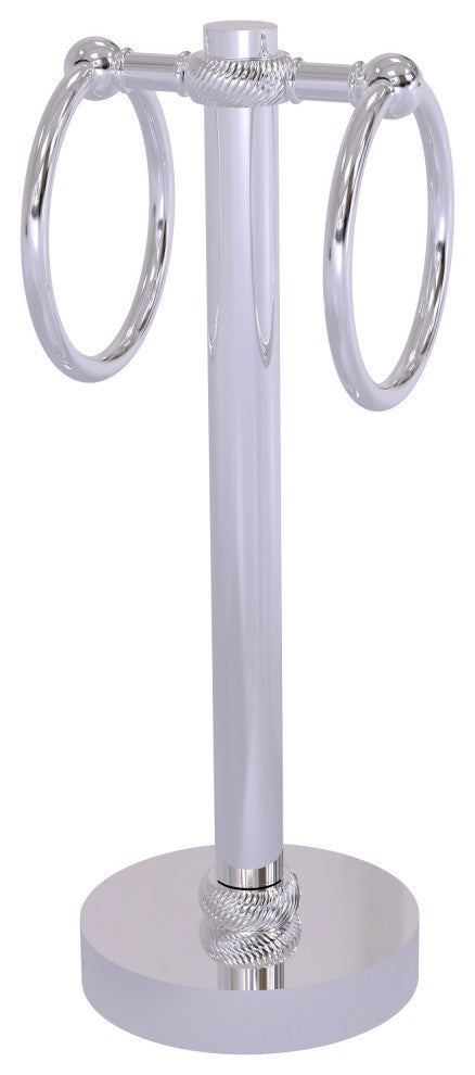 Vanity Top 2 Towel Ring with Twisted Accents, Polished Chrome