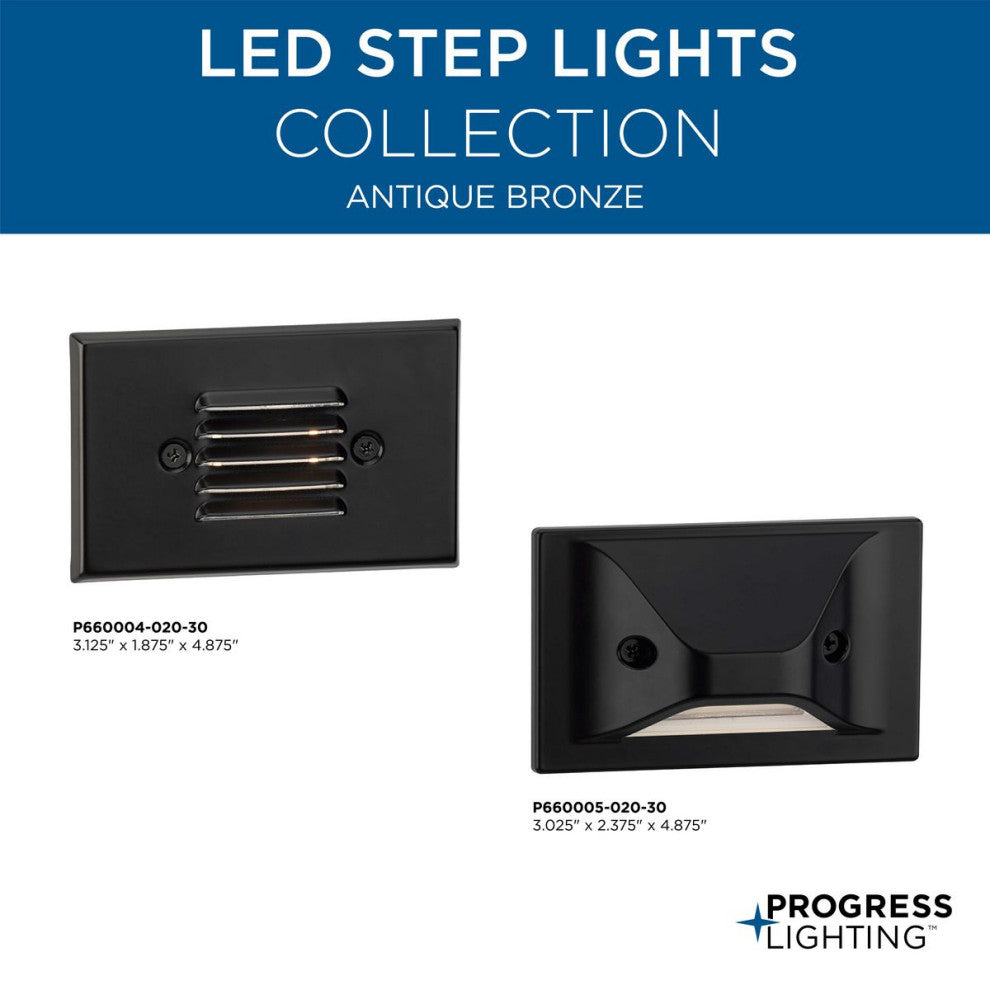 LED Indoor/Outdoor Antique Bronze Integrated LED Wall or Step Light