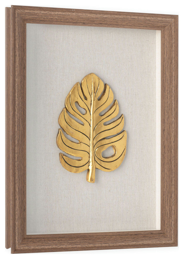 Golden Leaves Iii Shadow Box