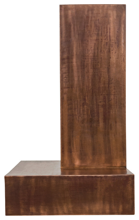 36" 735 CFM Chimney Smooth Copper Wall Mount Range Hood, Slim Baffle Filters