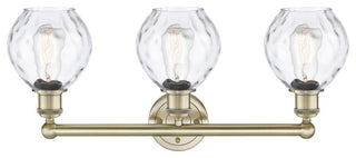 Waverly 3-Light 24" Bath Vanity Light, Antique Brass Finish, Clear Shade