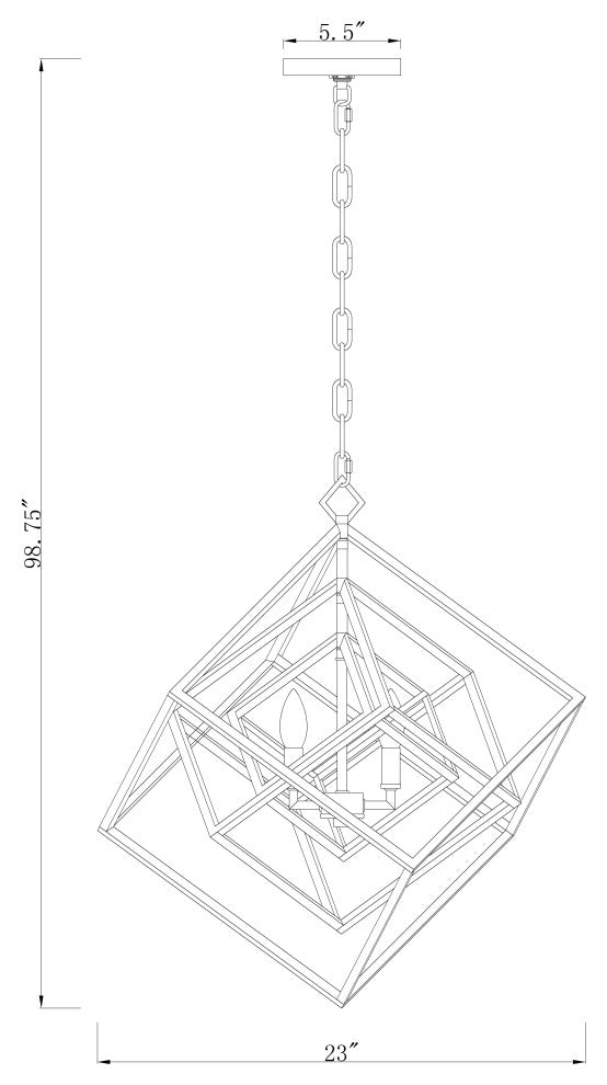 Zlite 457-3MB 3-Light Chandelier, Other
