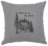 Image Pillow 16x16 Welcome Cabin Linen Gray