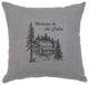 Image Pillow 16x16 Welcome Cabin Linen Gray