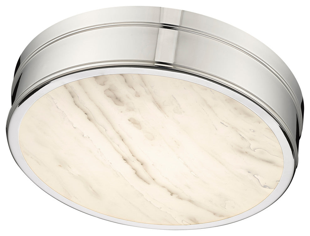 Z-LITE 1-Light Flush Mount, Polished Nickel