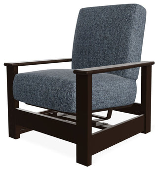 Leeward Deep Seat Outdoor Armchair with Hidden Motion, Restore Indigo/Kona