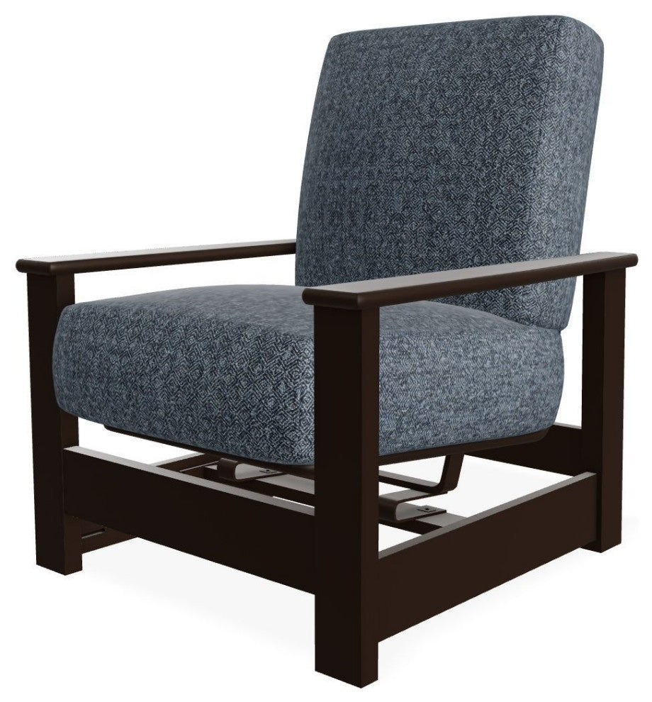 Leeward Deep Seat Outdoor Armchair with Hidden Motion, Restore Indigo/Kona