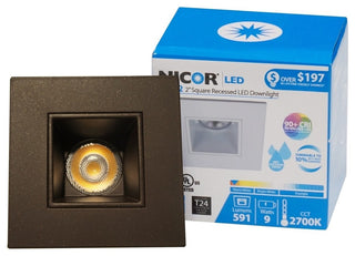 NICOR DQR2-10-120-3K-OB 2" Square LED Downlight, 3000K
