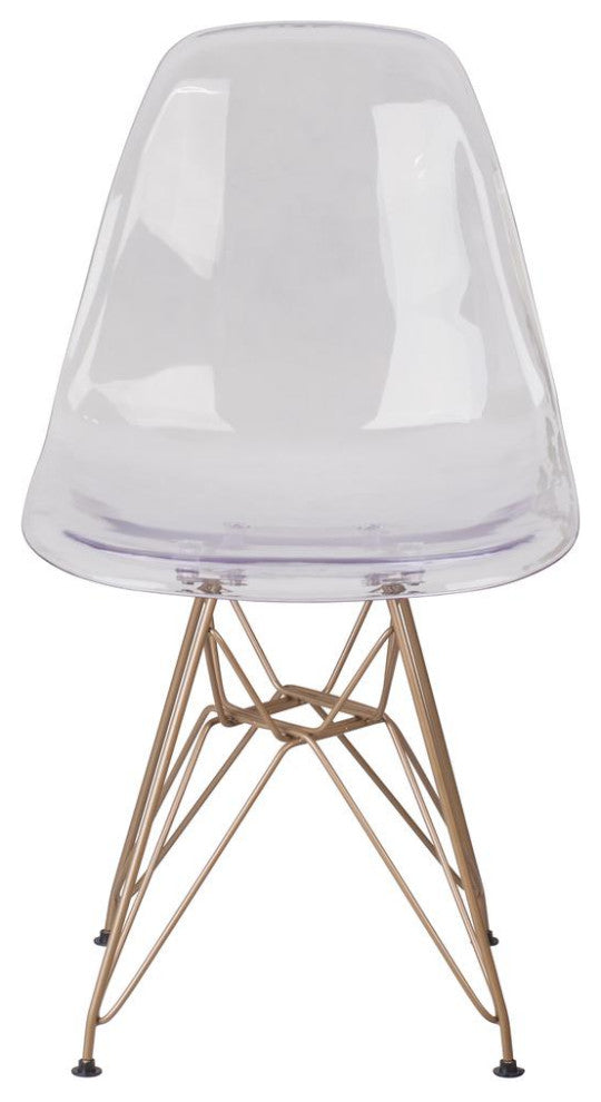Elon Series Ghost Chair with Gold Metal Base